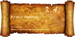 Kratz Ambrus névjegykártya