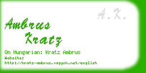 ambrus kratz business card